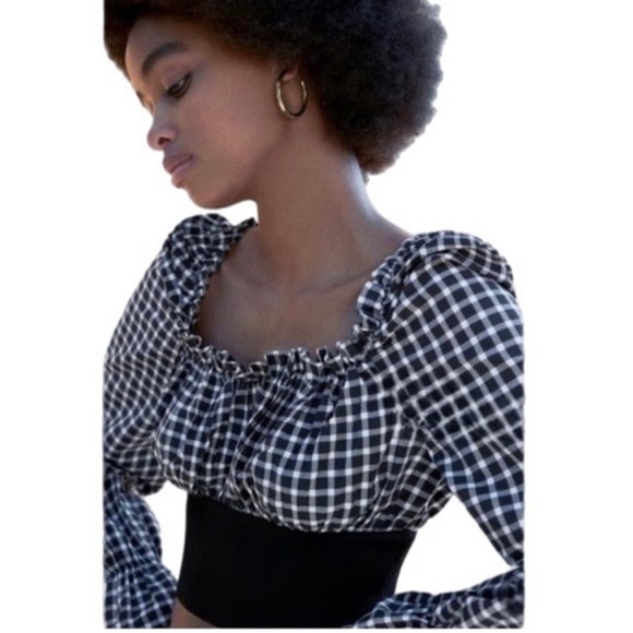 NWT Zara Gingham checkered top - Picture 2 of 6